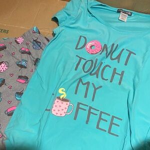 Women’s Pajamas Set - Turquoise and Gray